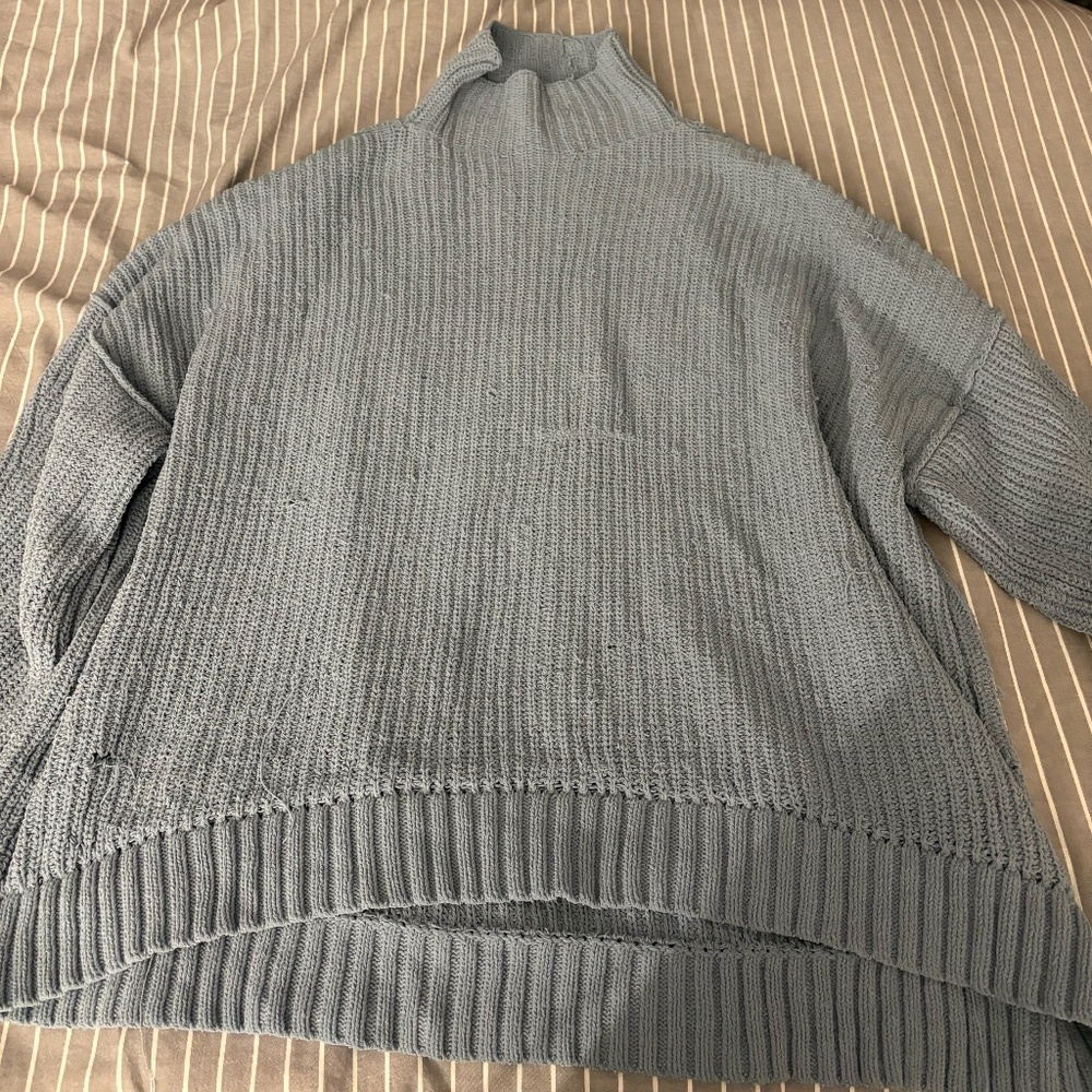 Women's Size L Aerie Light Blue Mock-neck Sweater